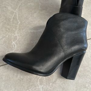 Vince Camuto black leather ankle boots